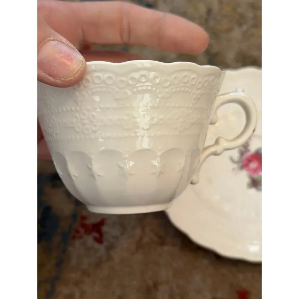 Spode Jewel Copeland Billingsley Rose Pink 1 Tea Cup Saucer Set